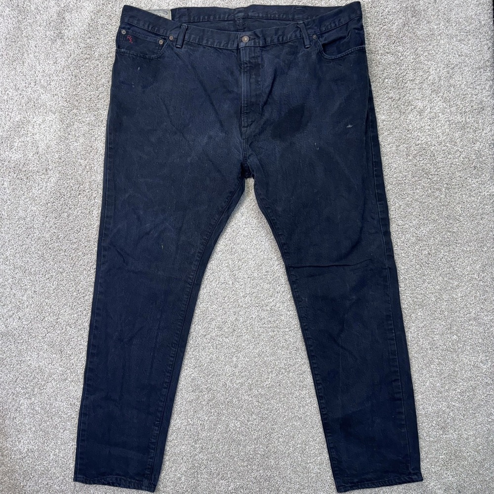 Polo Ralph Lauren Jeans Mens 46x34 Authentic Dungarees Black Straight Cotton EUC